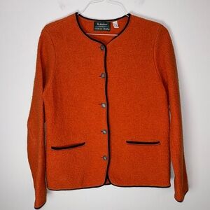 H. Moser Burnt Orange Wool cardigan Blazer